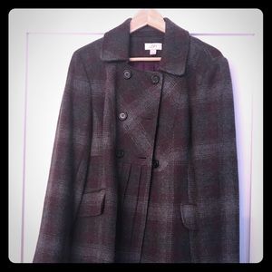 Purple and gray Loft Wool Coat